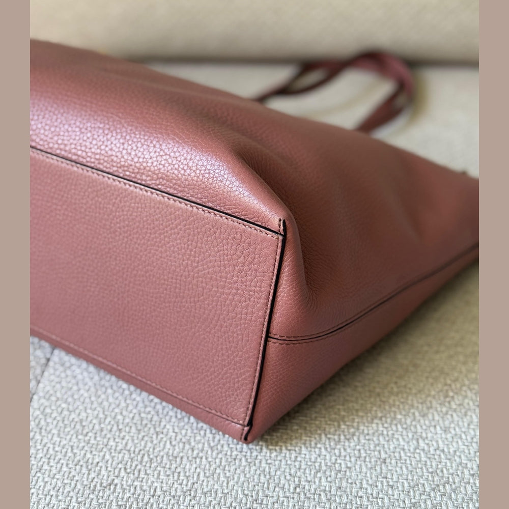 Valentino Rockstud Tote in Rosewood Leather