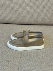 Hermès Game Slip-On Sneakers in Beige Suede - Size 38.5