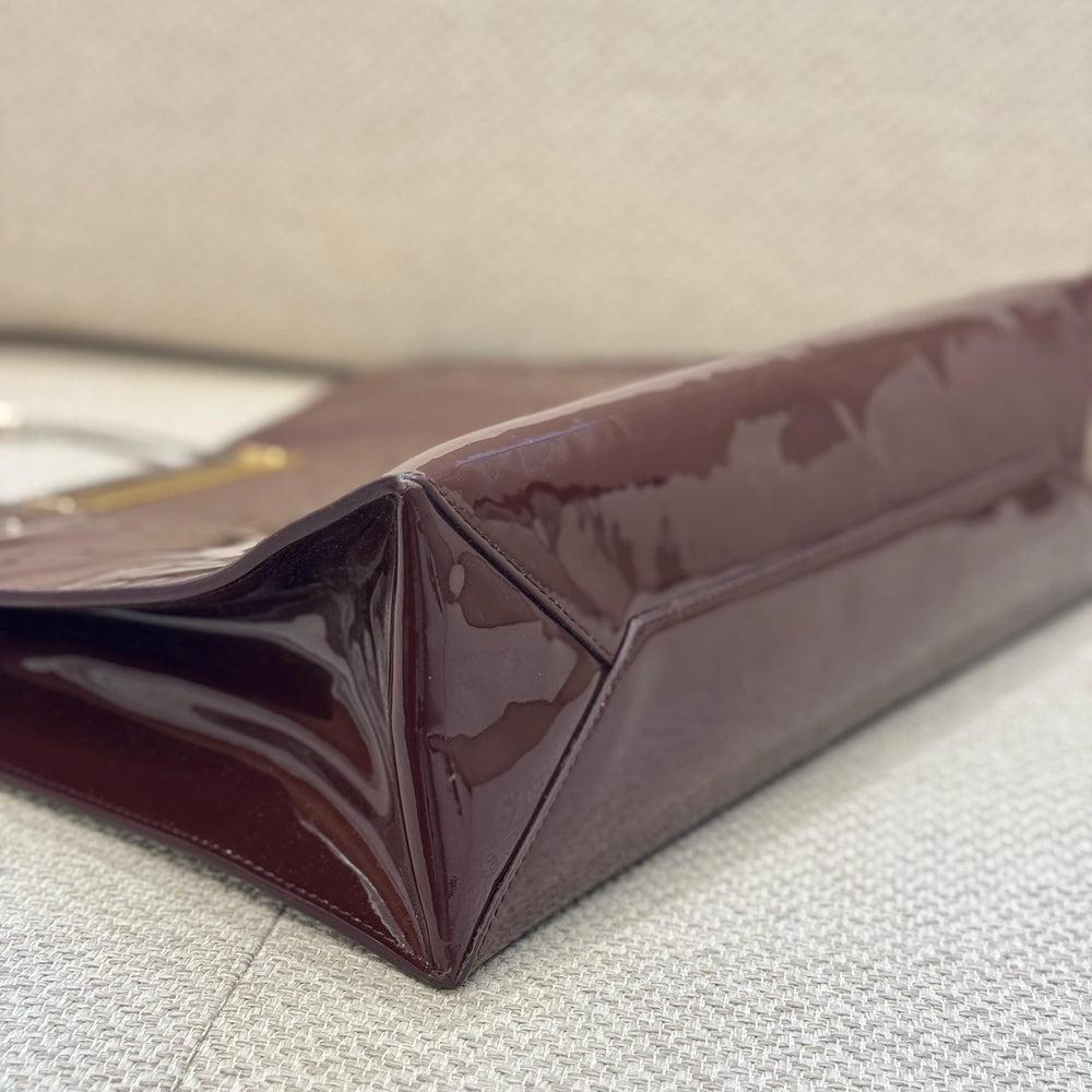 Balenciaga Burgundy Patent Leather Cable Tote