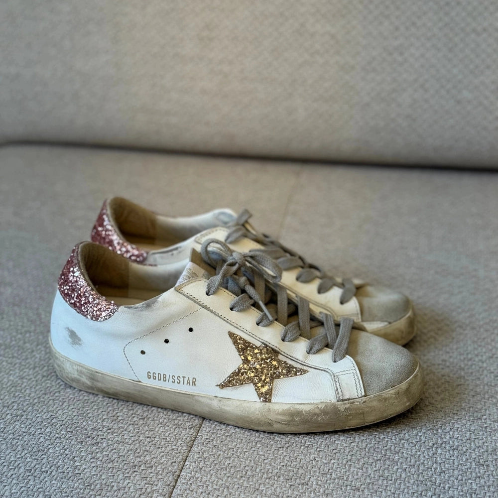 Golden Goose Superstar Glitter Sneakers - Size 40