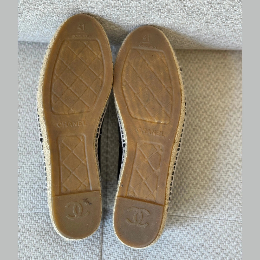 Chanel Black Patent CC Espadrilles - Size 41