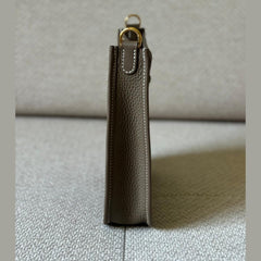 Hermès Étoupe Mini Evelyne with Navy Strap & GHW - Stamp K