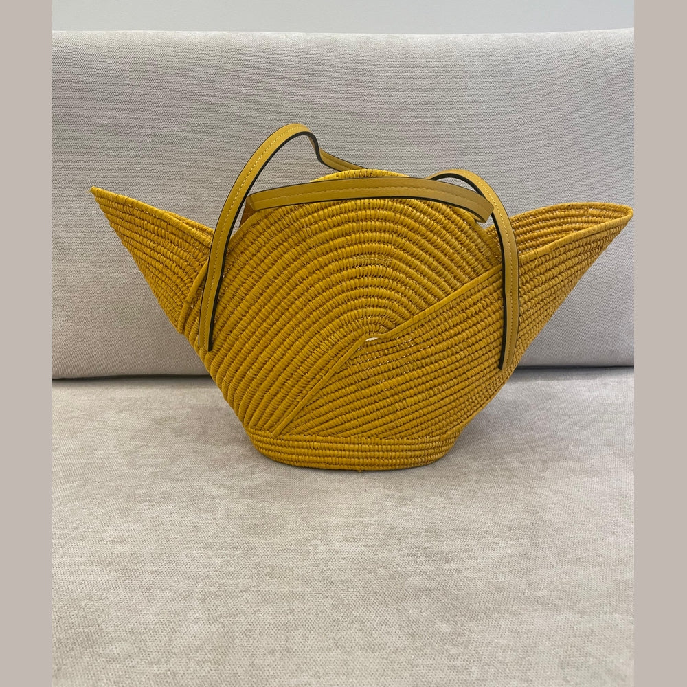 Loewe Yellow Raffia Petal Basket Bag – Fancyloft