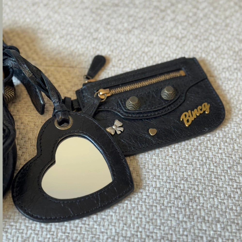 Balenciaga Le Cagole XS Shoulder Bag in Black Arena Lambskin with Charms