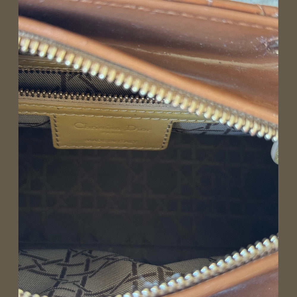 Christian Dior Caramel Patent Leather Medium Lady Dior Bag (Restored)
