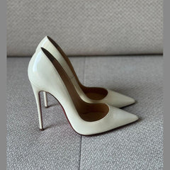 Christian Louboutin White Patent Leather So Kate 120mm Pumps - Size 37.5