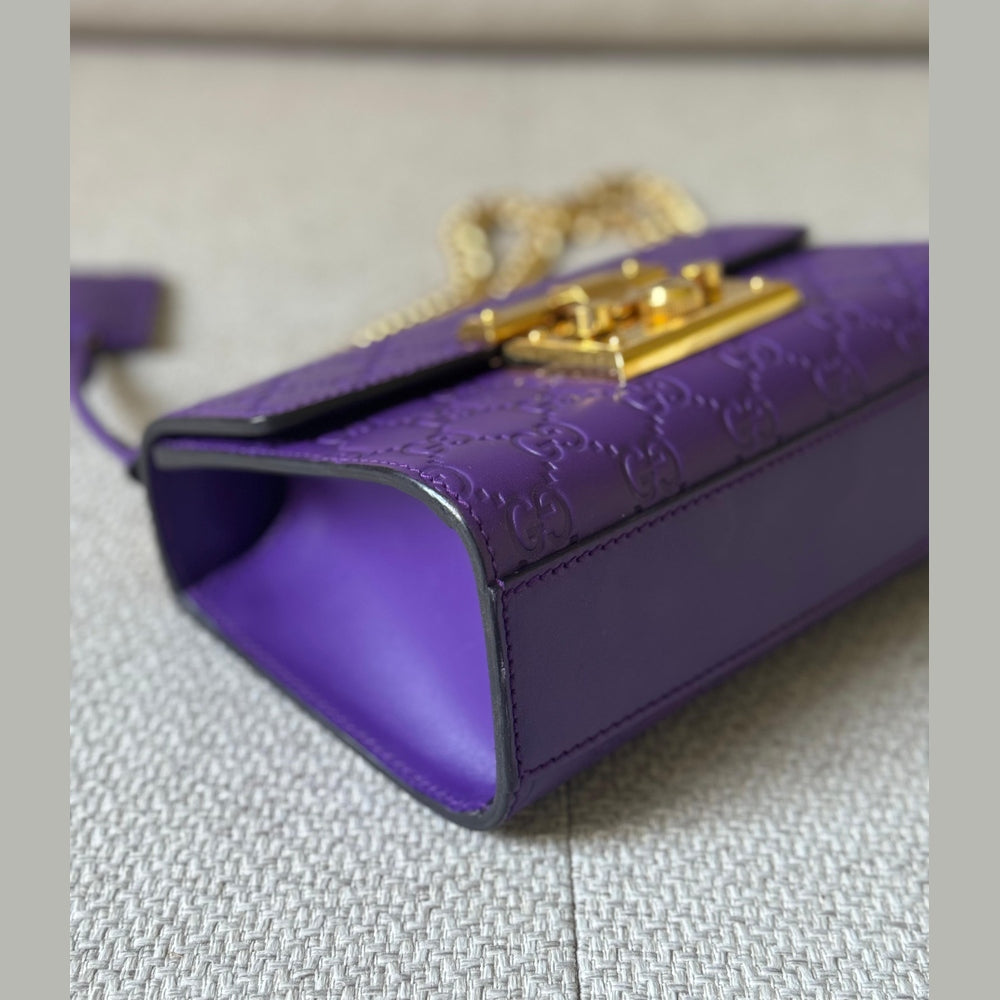 Gucci Purple GG Padlock Shoulder Bag