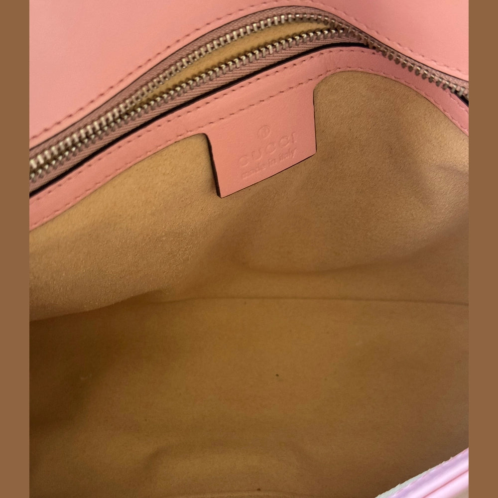 Gucci GG Marmont Medium Pink Leather with Silver Hardware