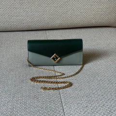 Fendi FF Diamonds Green Wallet on Chain