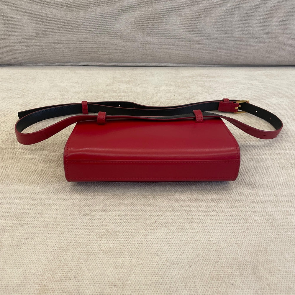 Saint Laurent Red Leather Kate Belt Bag - Free Size