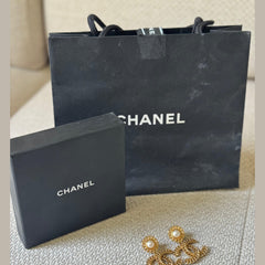 Chanel Pearl Gold CC Earrings