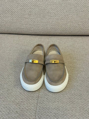 Hermès Game Slip-On Sneakers in Beige Suede - Size 38.5