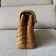Saint Laurent Tan Loulou Medium Suede Chain Bag