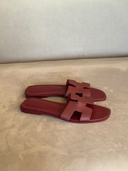 Hermès Oran Sandals Rouge H Epsom Leather - Size 40