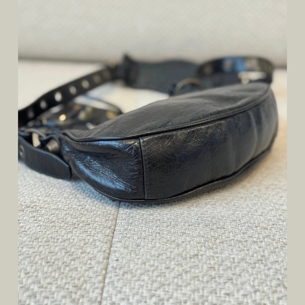Balenciaga Le Cagole XS Shoulder Bag in Black Arena Lambskin with Charms
