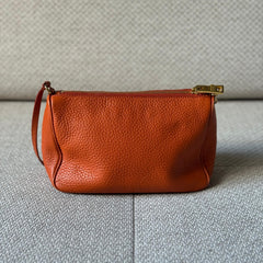 Prada Orange Vitello Daino Pochette with Strap