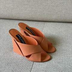 Dolce & Gabbana Peach Tapered Heel Sandals - Size 37
