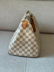 Louis Vuitton Damier Azur Speedy 35 Top Handle Bag