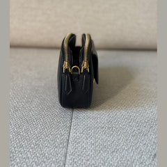 Fendi Black Leather FF Baguette Camera Bag