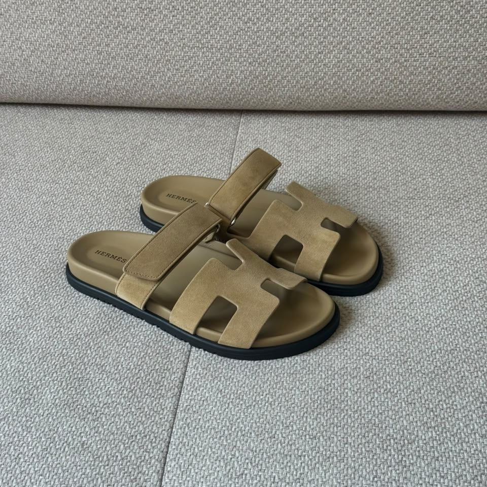 Hermès Suede Beige Chypre Sandals - Size 40