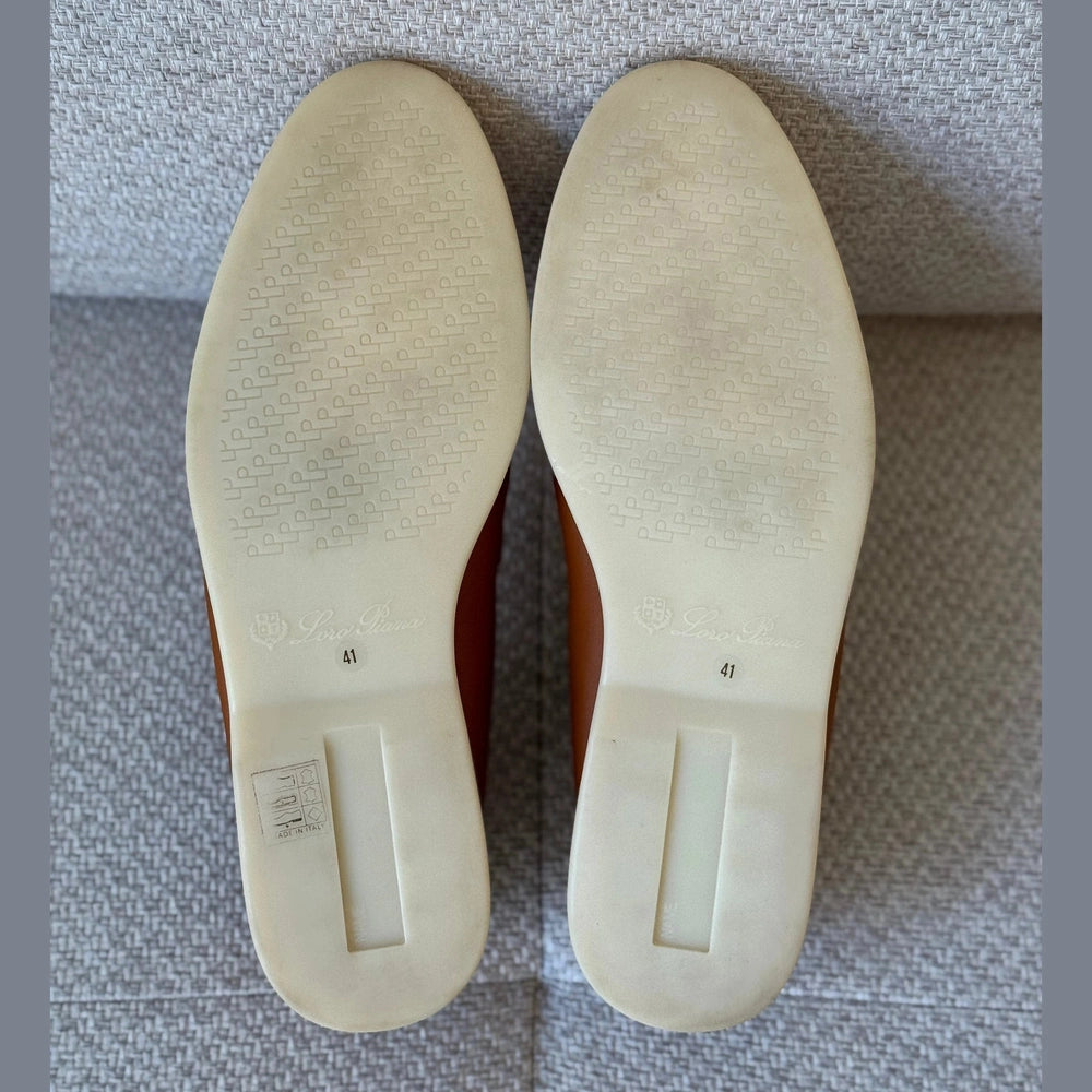 Loro Piana Tan Leather Summer Walk Loafers - Size 41