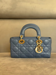 Christian Dior Small Lady D-Joy Bag Blue Cannage Lambskin
