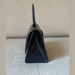 Balenciaga Black Hourglass Top Handle Bag with Strap