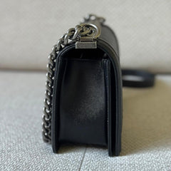 Chanel Black Caviar Medium Boy Shoulder Bag