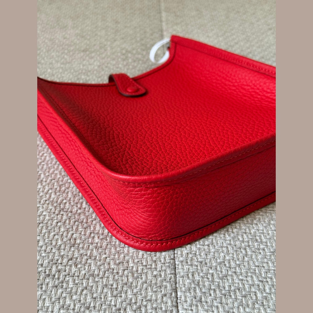 Hermès Rouge Radieux Mini Evelyne with Strap
