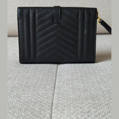 Saint Laurent Envelope Matelassé Leather Clutch