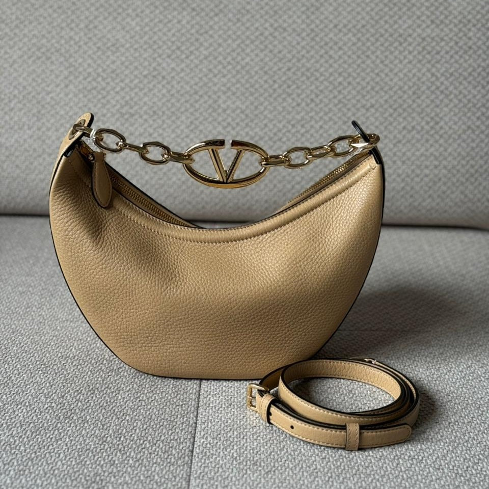 Valentino VLogo Moon Small Hobo Bag with Strap