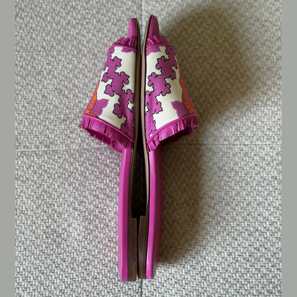 Valentino Pink Fringe Limited Edition Flat Sandals - Size 37