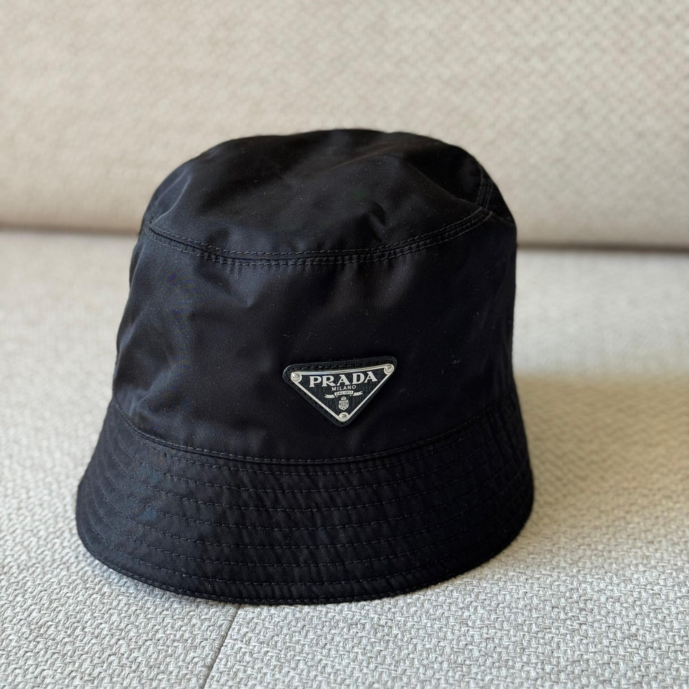 Prada Black Re-Nylon Bucket Hat - Size Small