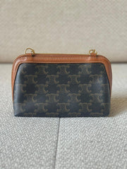 Céline Triomphe Canvas Clutch on Chain