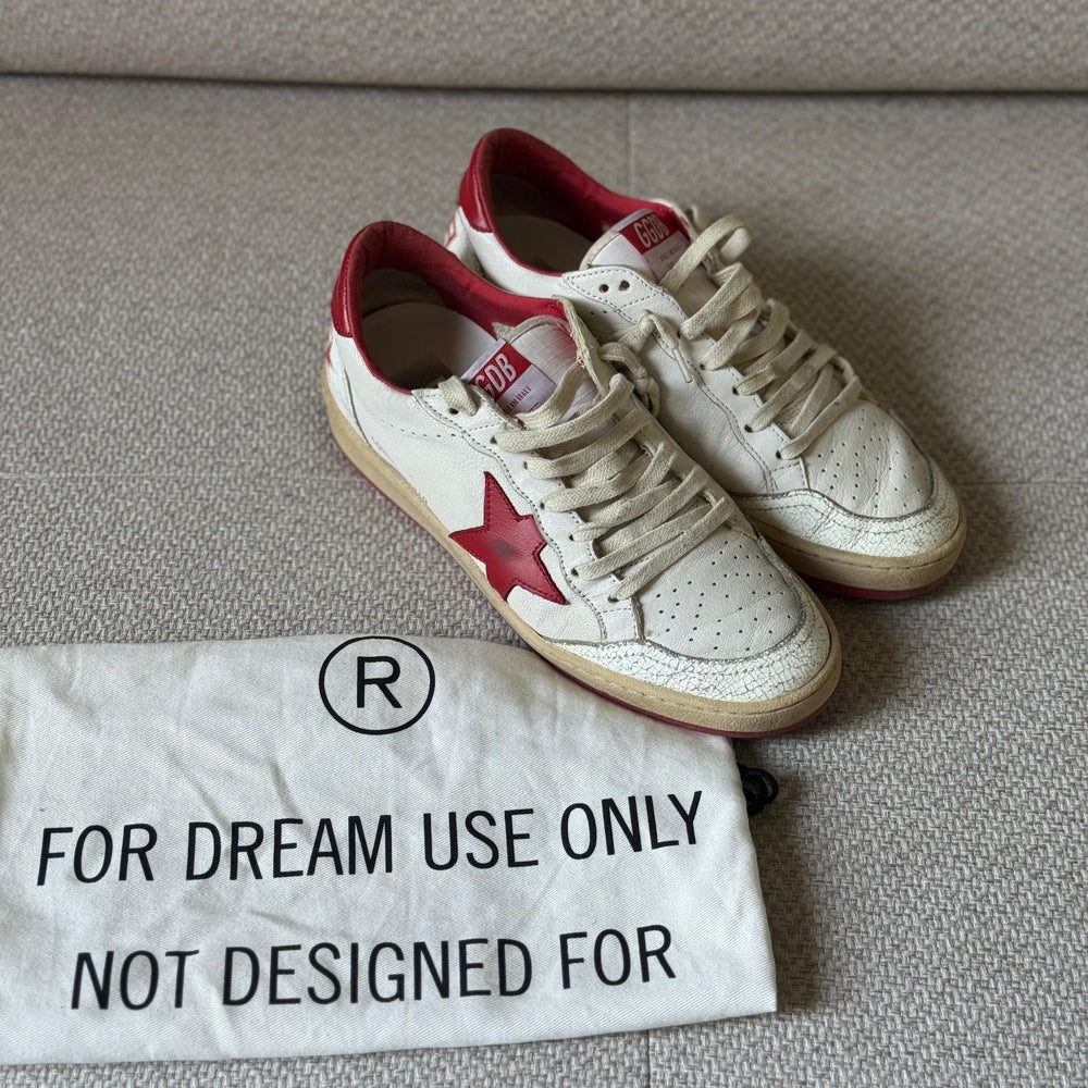 Golden Goose BallStar Sneakers with Red Star - Size 38