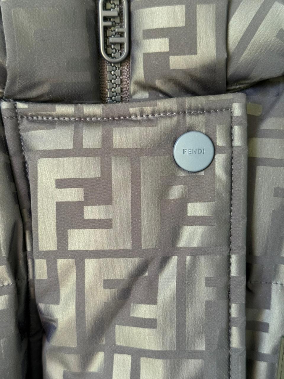 Fendi Reversible FF Logo Puffer Jacket – Blue & Brown