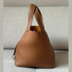 Hermès Gold Leather Picotin 18 PHW - Stamp B with Entrupy Certificate