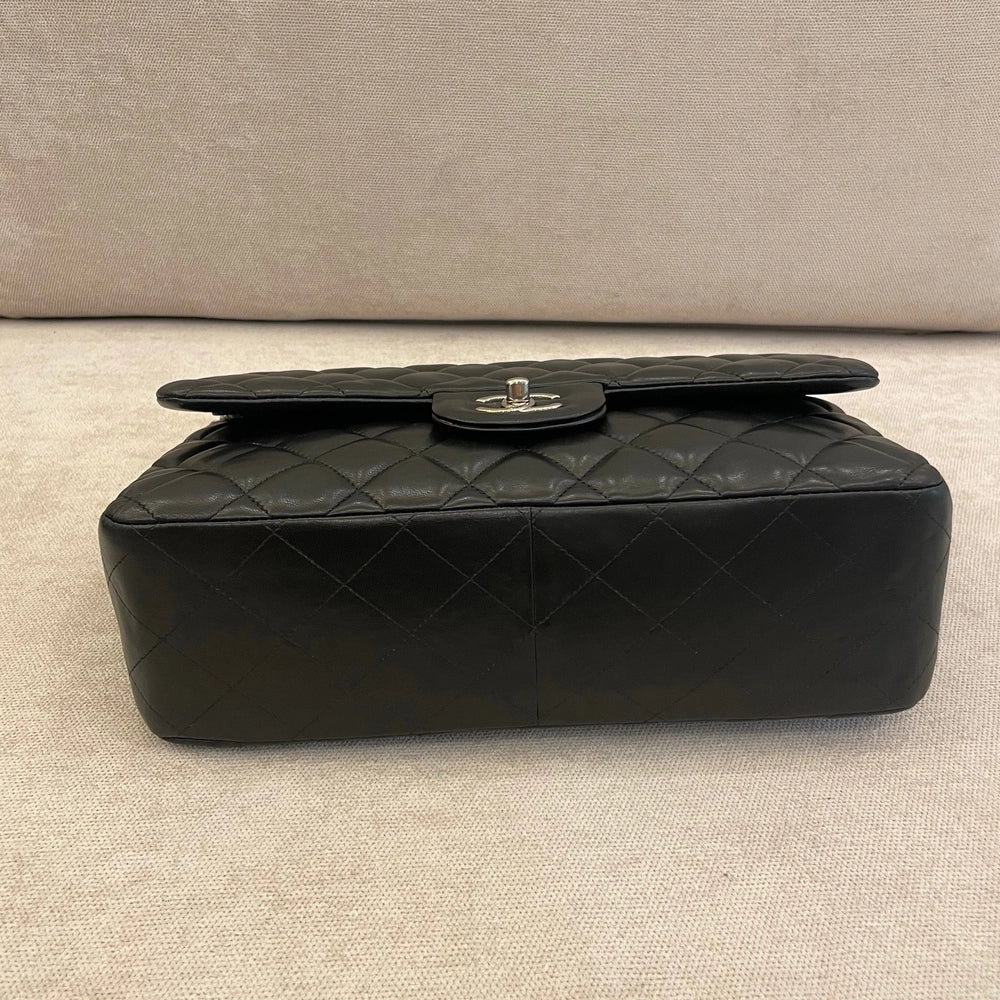 Chanel Lambskin Quilted Leather Double Flap Jumbo Shoulder Bag