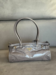 Prada Bonnie Taupe Medium Leather Shoulder Bag
