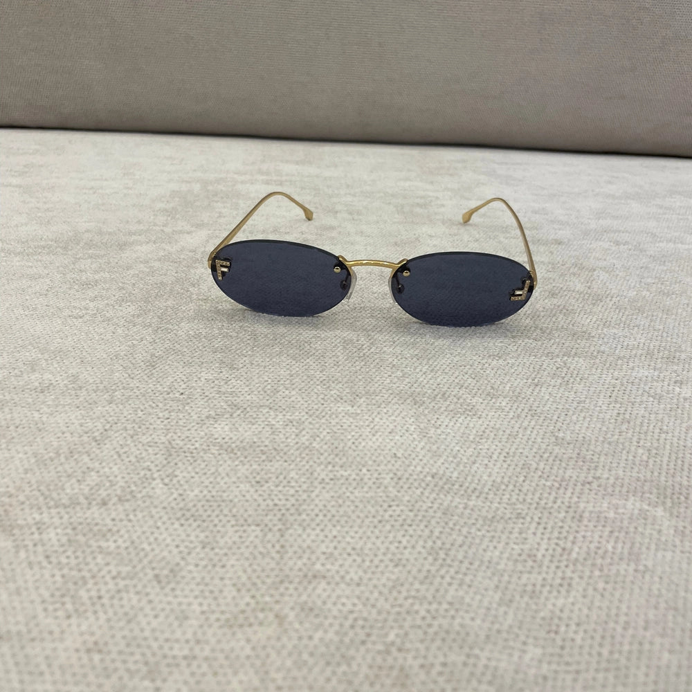 Fendi First Crystal Blue Lens Sunglasses