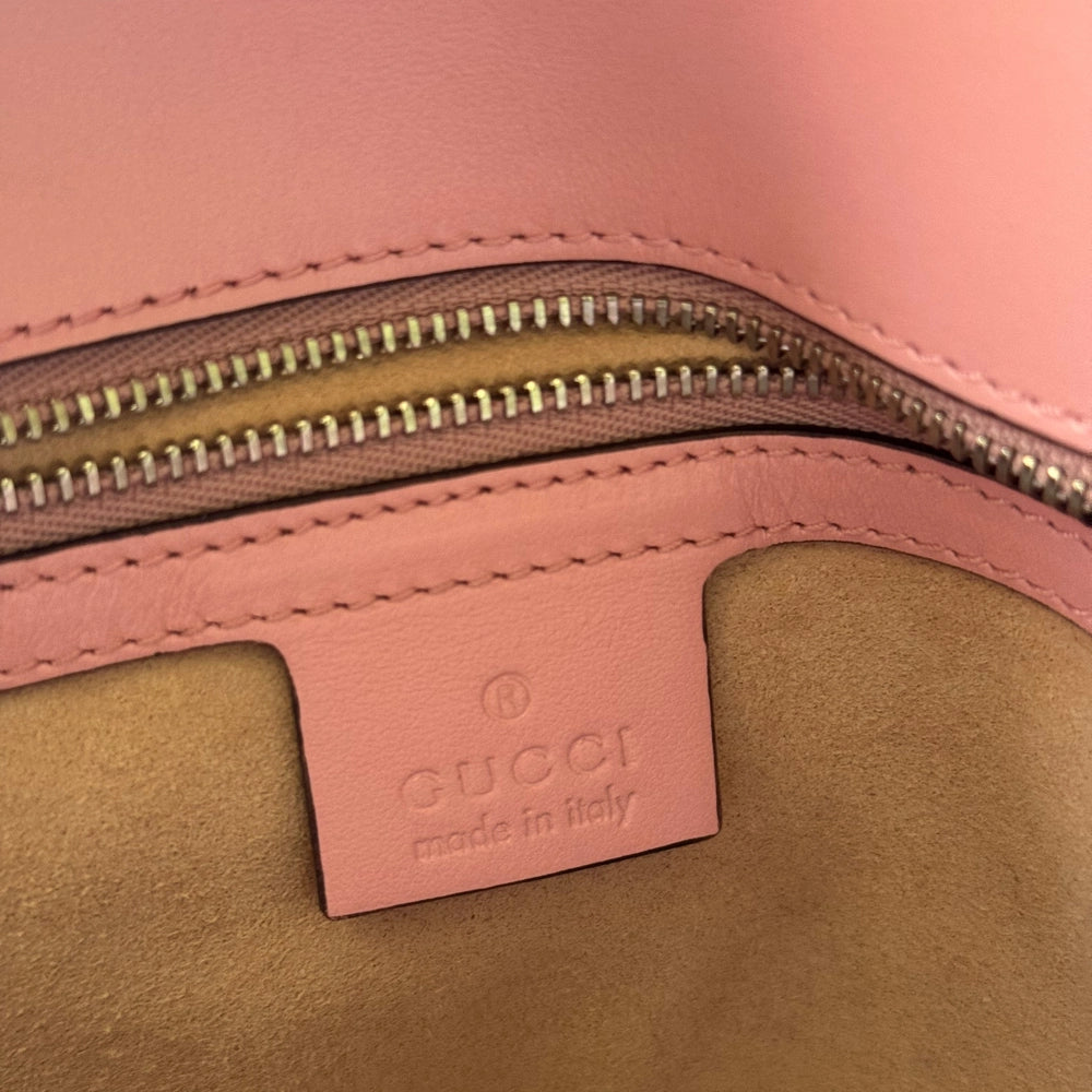 Gucci GG Marmont Medium Pink Leather with Silver Hardware