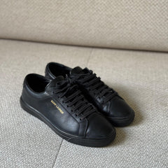 Saint Laurent Black Leather Andy Sneakers - Size 37.5