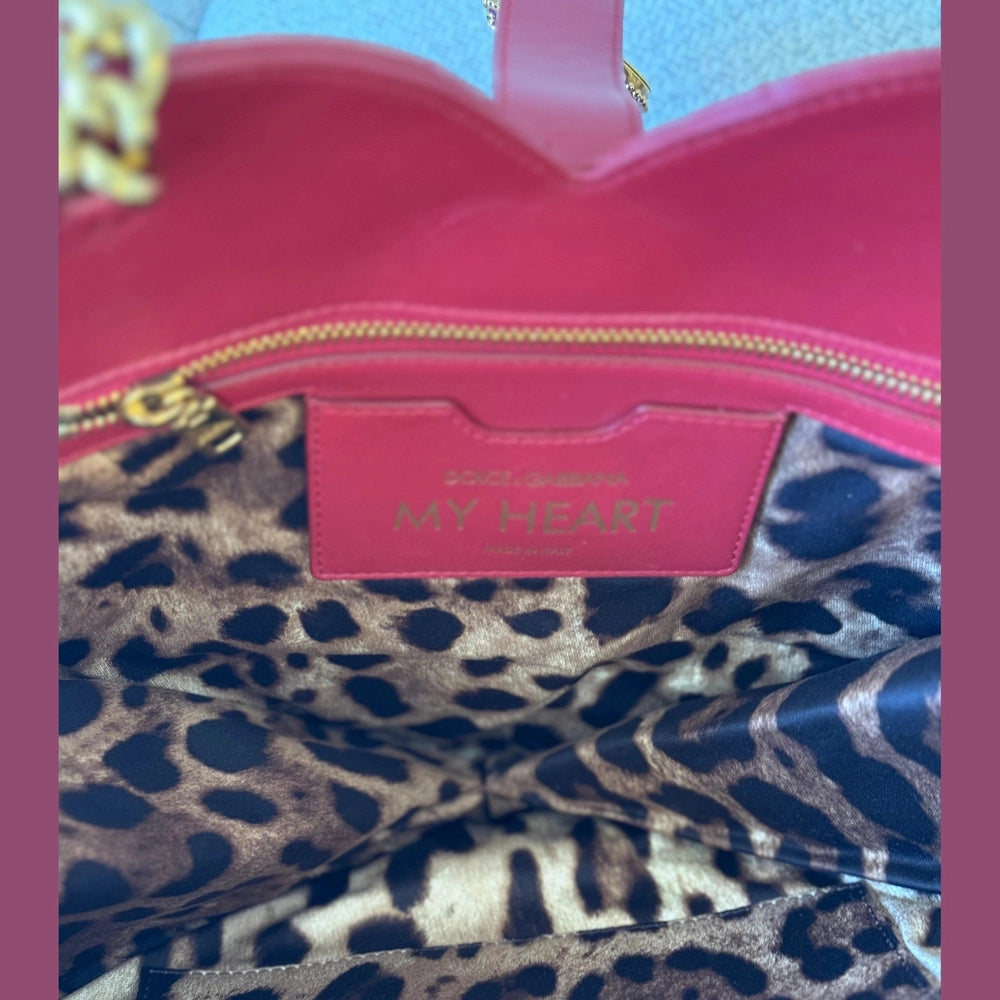 Dolce & Gabbana Red My Heart Chain Shoulder Bag