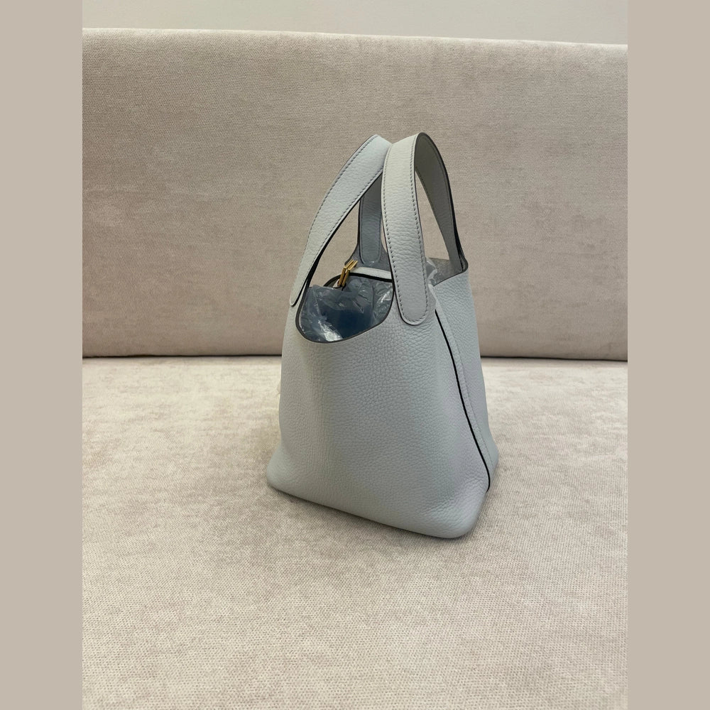 Hermès Picotin Lock 18 in Bleu Pale with Gold Hardware