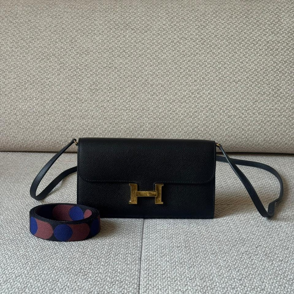 Hermès Black Epsom Leather Constance To Go with GHW