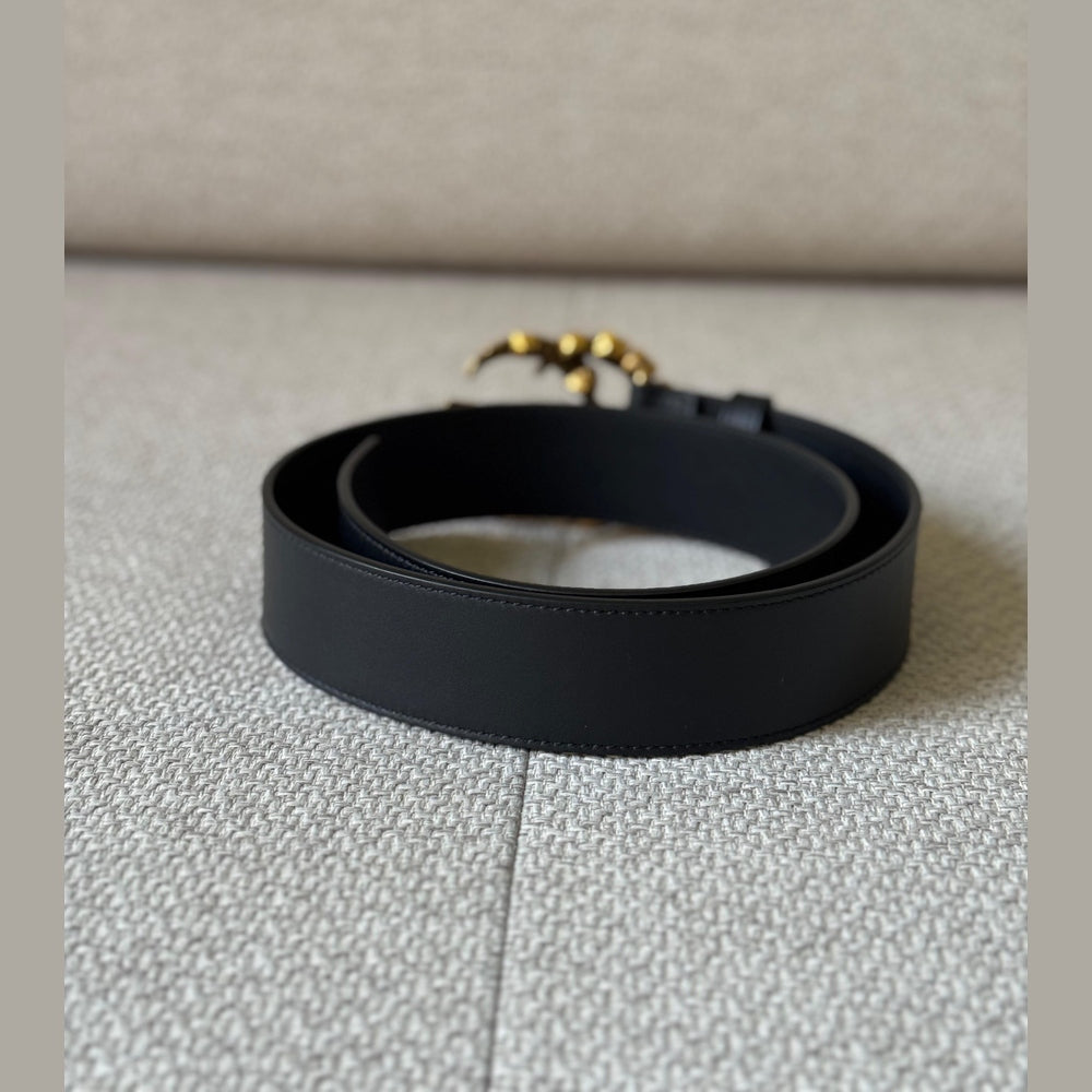 Gucci Black GG Marmont Crystal Embellished Belt – Size 80