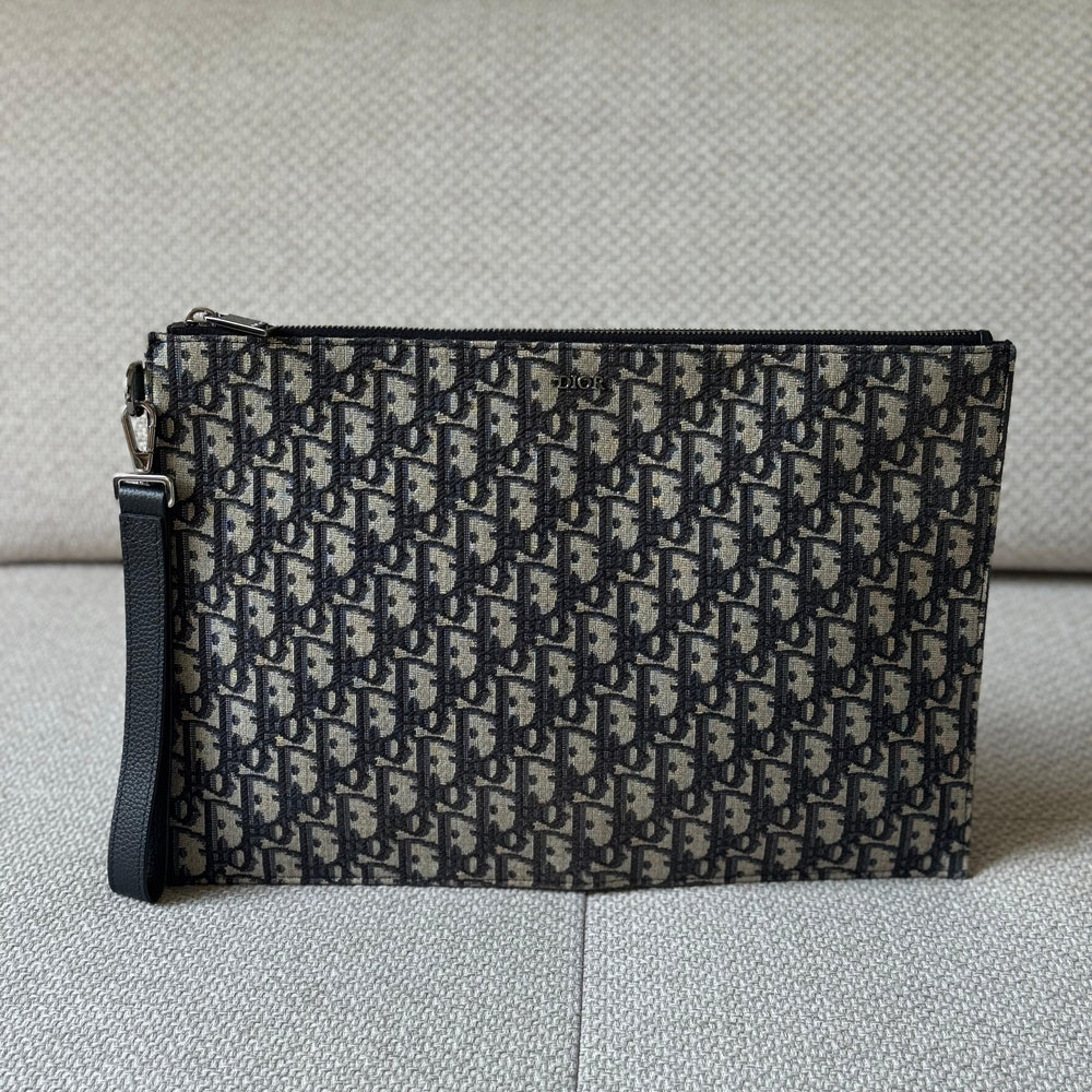 Christian Dior Oblique A4 Zipped Pouch