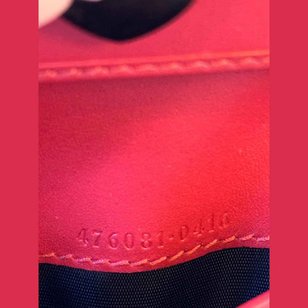 Gucci Calfskin Sylvie Wallet in Hibiscus Red