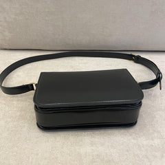 Céline Black Calfskin Leather Triomphe Shoulder