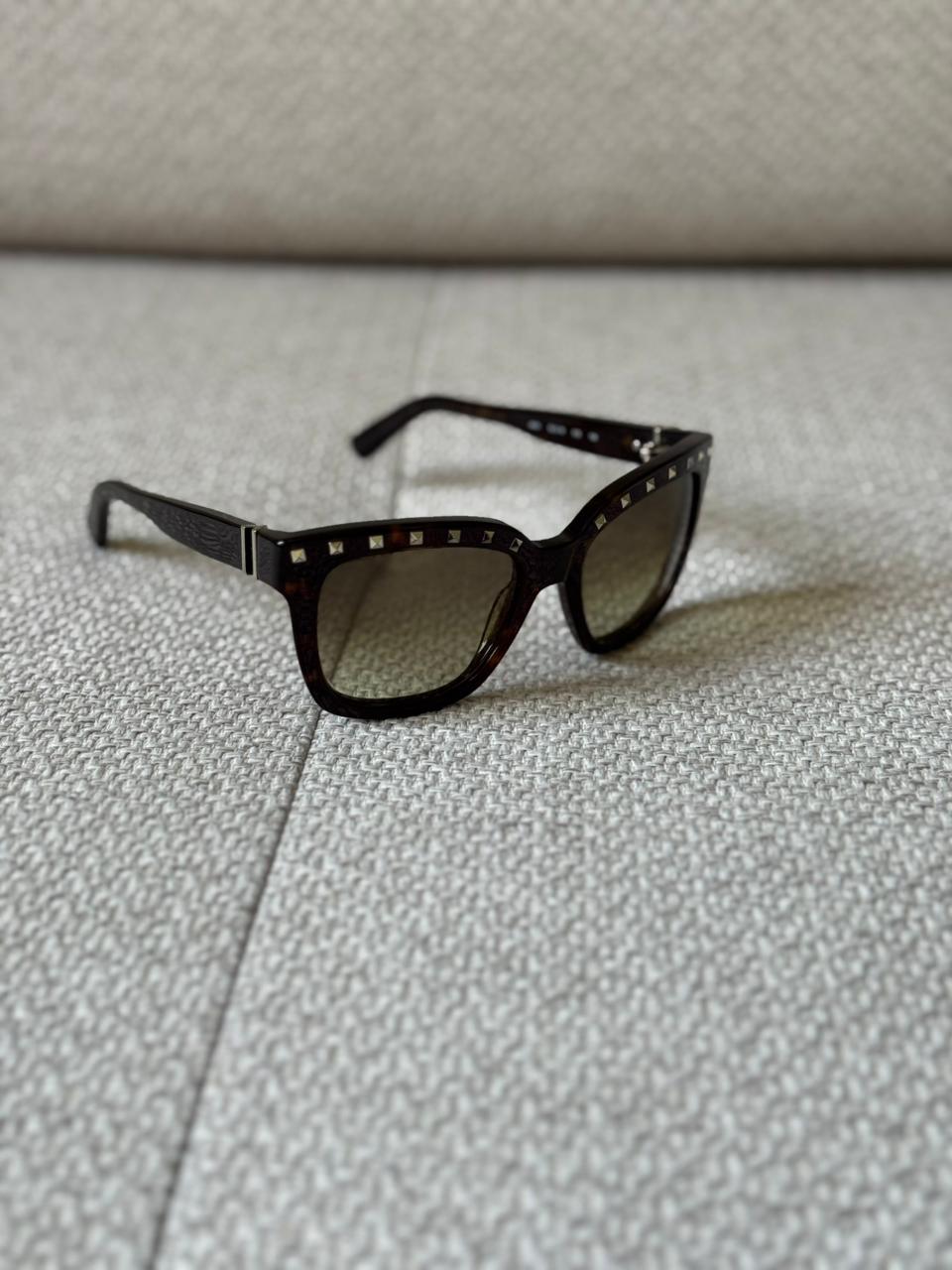 Valentino Brown Rockstud Sunglasses